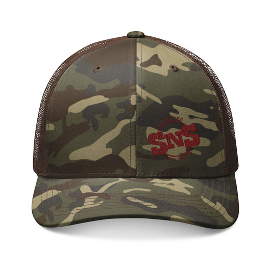 h.2 Camo Trucker Hat | Embroidered Snapback Mesh Cap