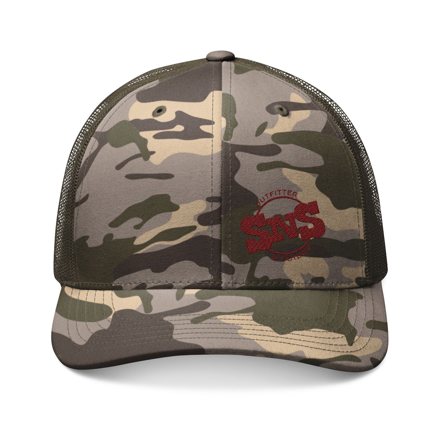 h.2 Camo Trucker Hat | Embroidered Snapback Mesh Cap